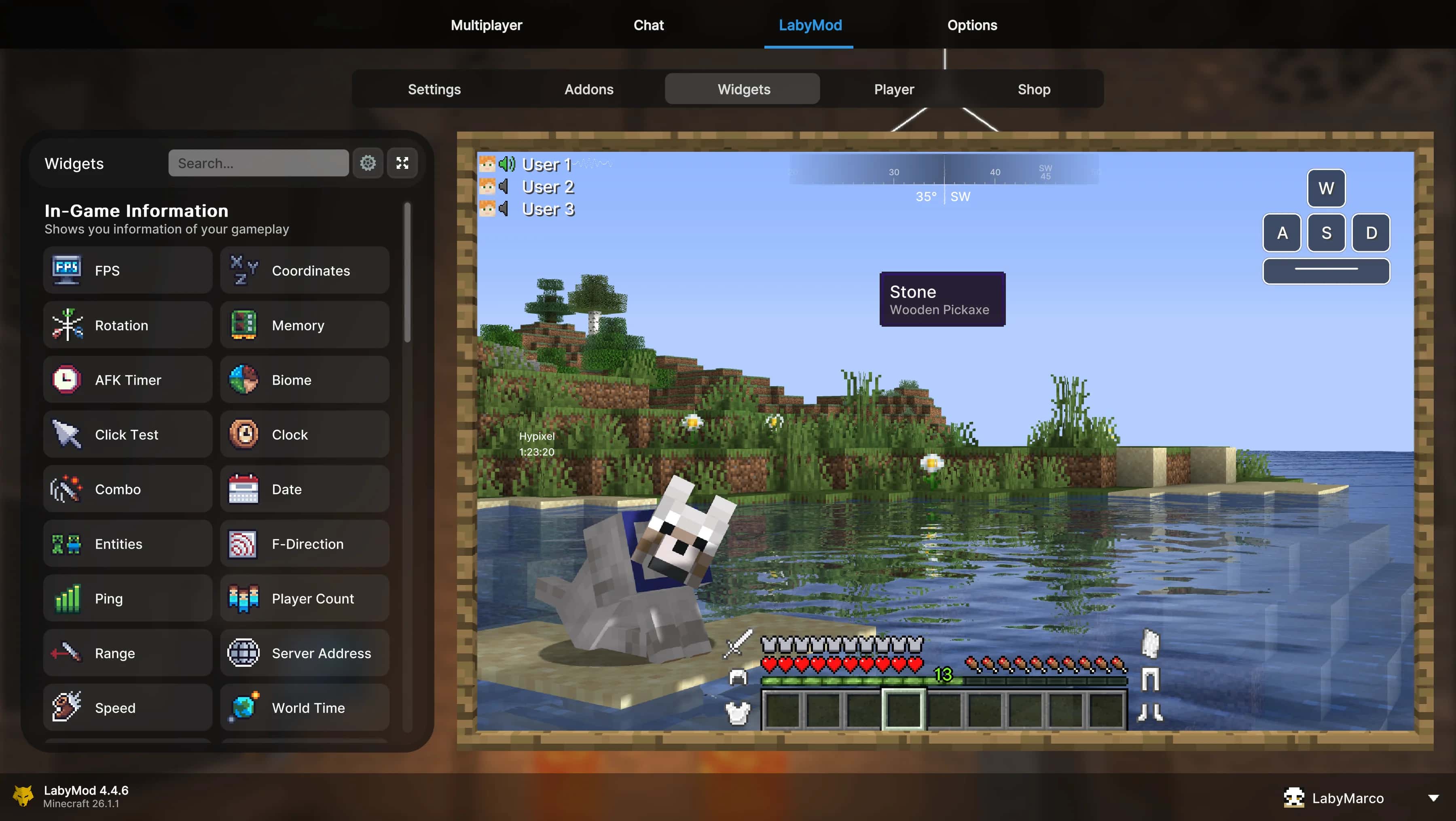 LabyMod Widgets Screenshot (fancy)