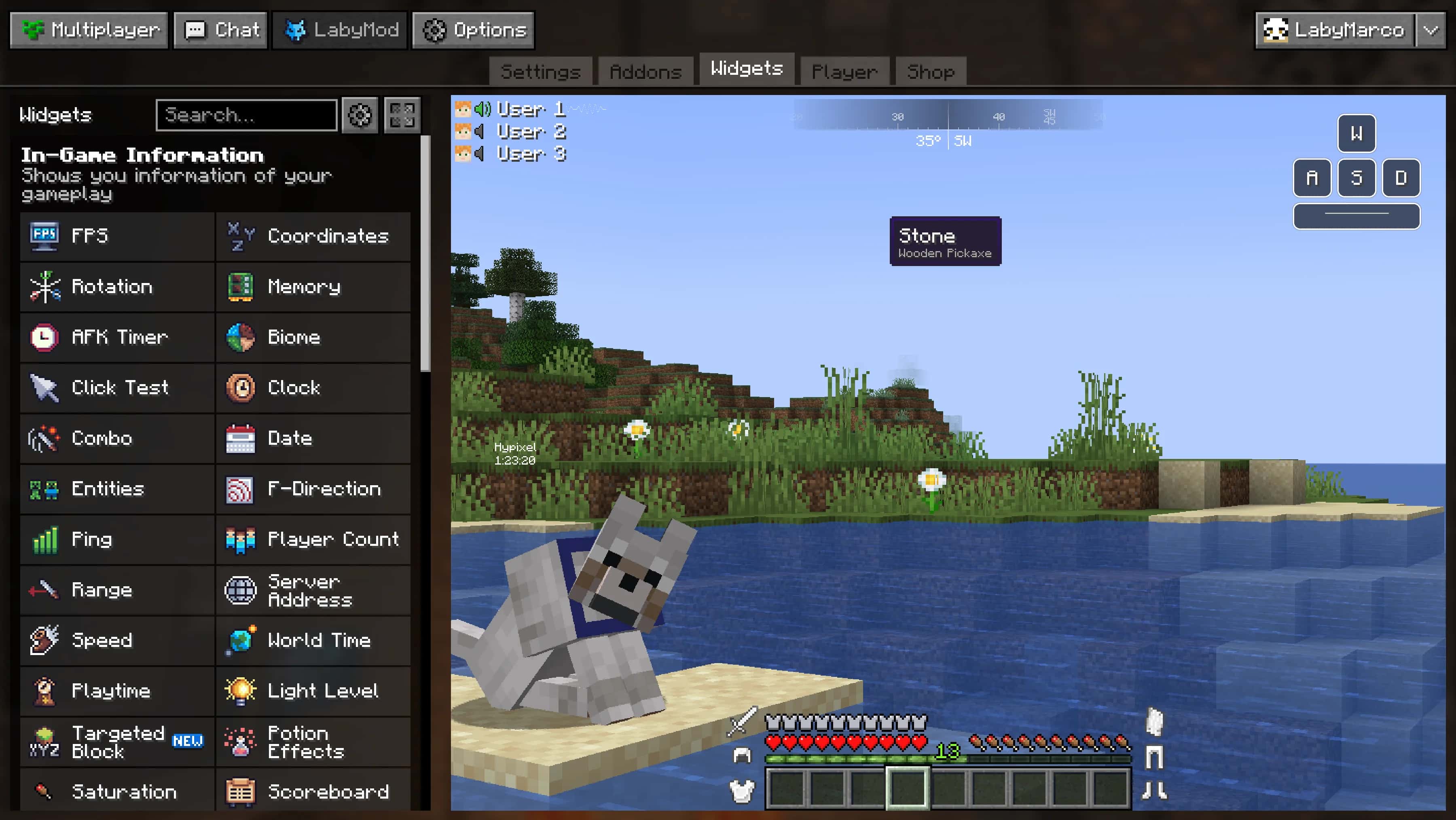 LabyMod Widgets Screenshot (vanilla)