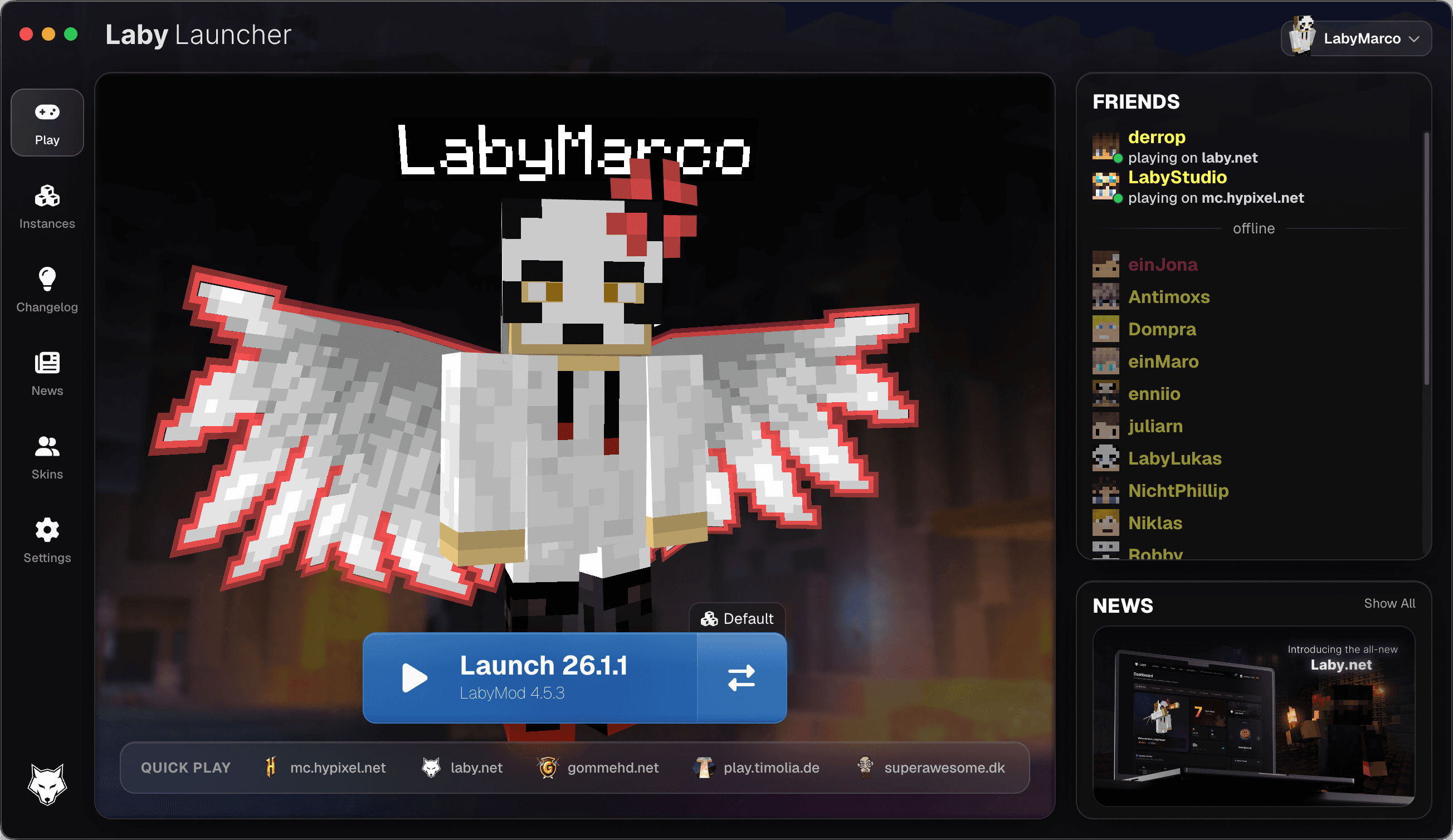 LabyMod Launcher Screenshot