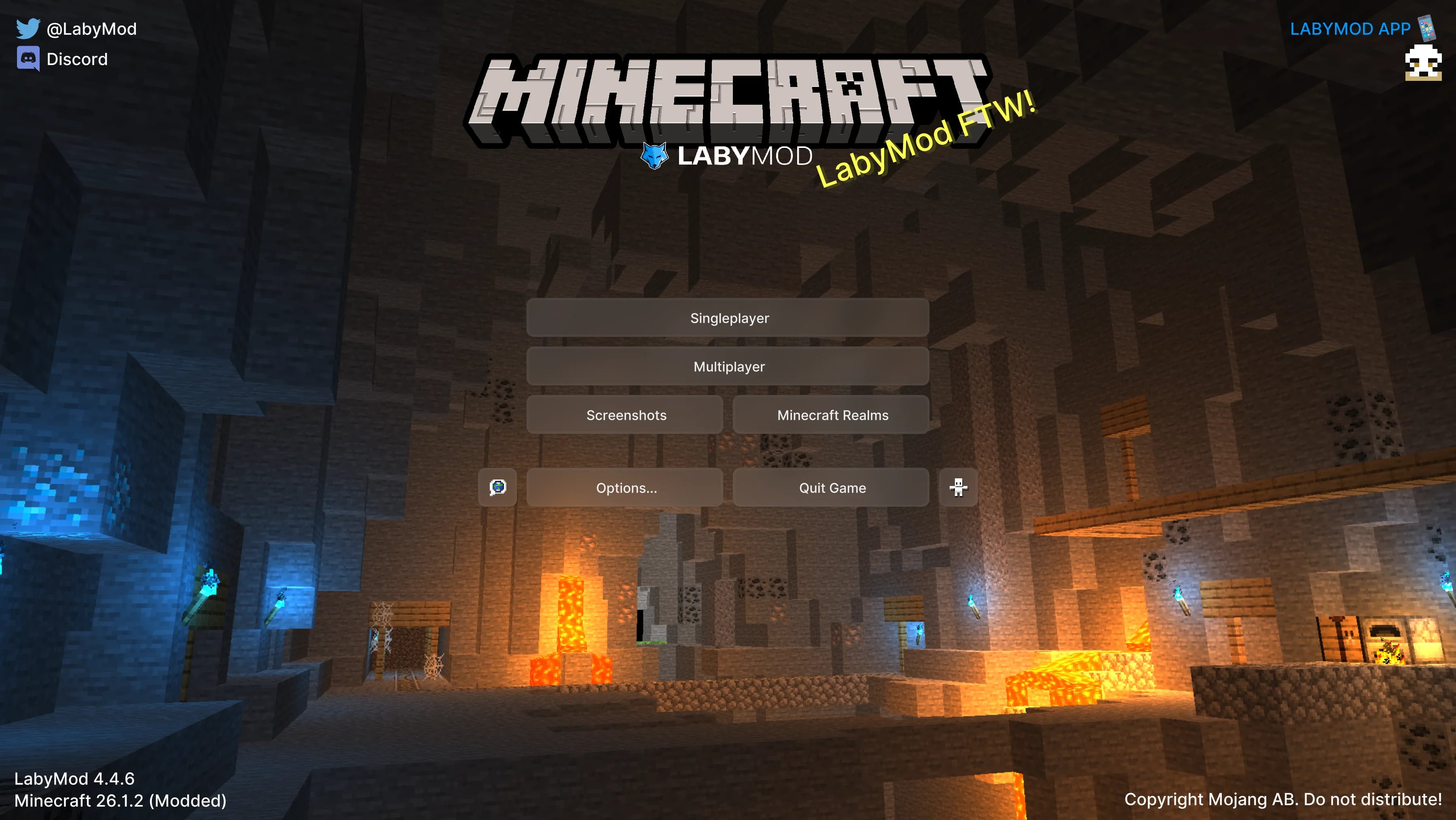 LabyMod Hauptmenü Screenshot (fancy)