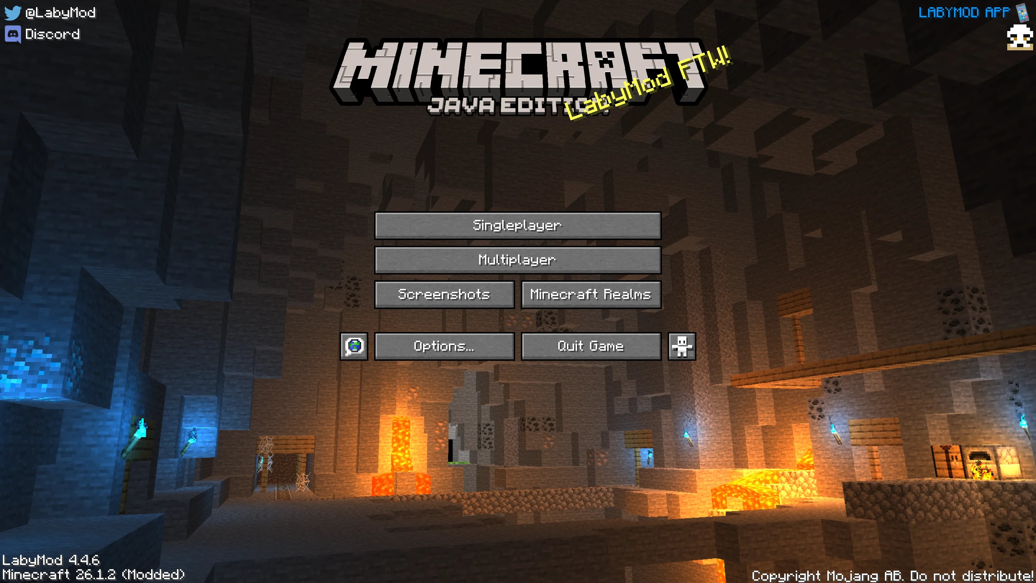 LabyMod Hauptmenü Screenshot (vanilla)